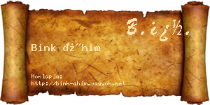 Bink Áhim névjegykártya